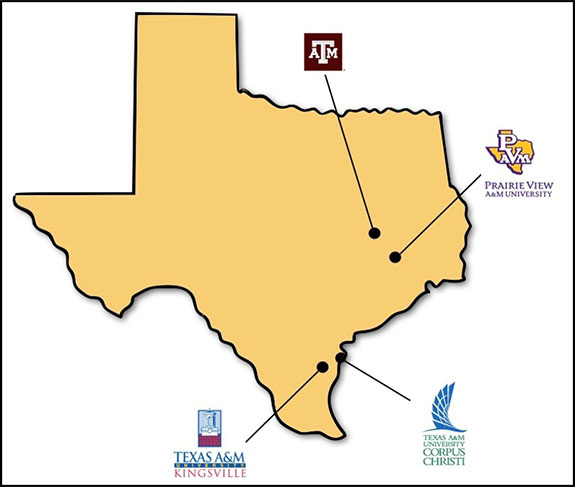 Texas A&M System Alliance Map