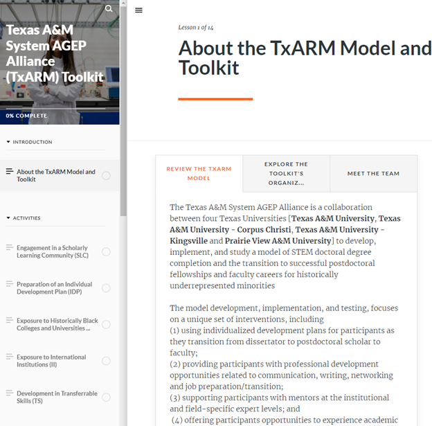 Rise Module for AGEP programs